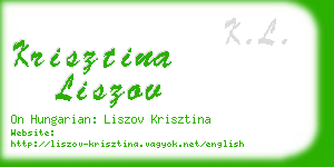 krisztina liszov business card